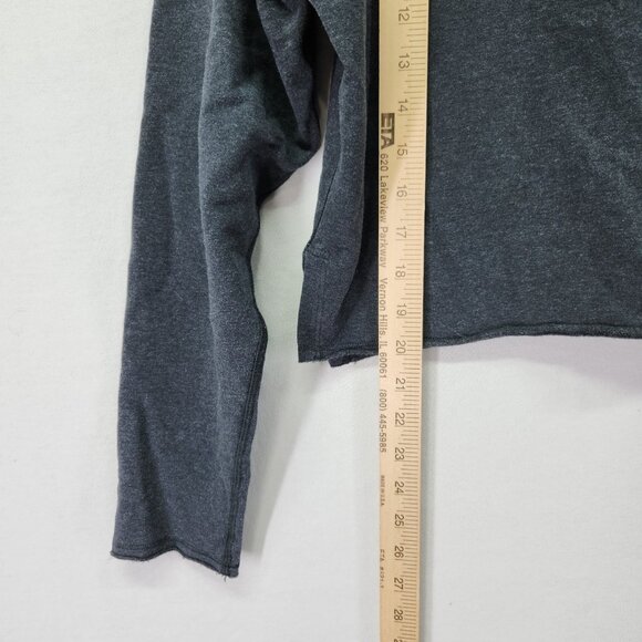 Lululemon Crop Hoodie Womens Size 10 Cut Off Hem Heathered Gray - Picture 6 of 13